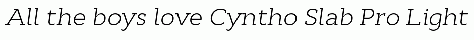 Cyntho Slab Pro Light Italic