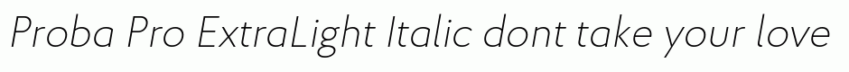Proba Pro ExtraLight Italic