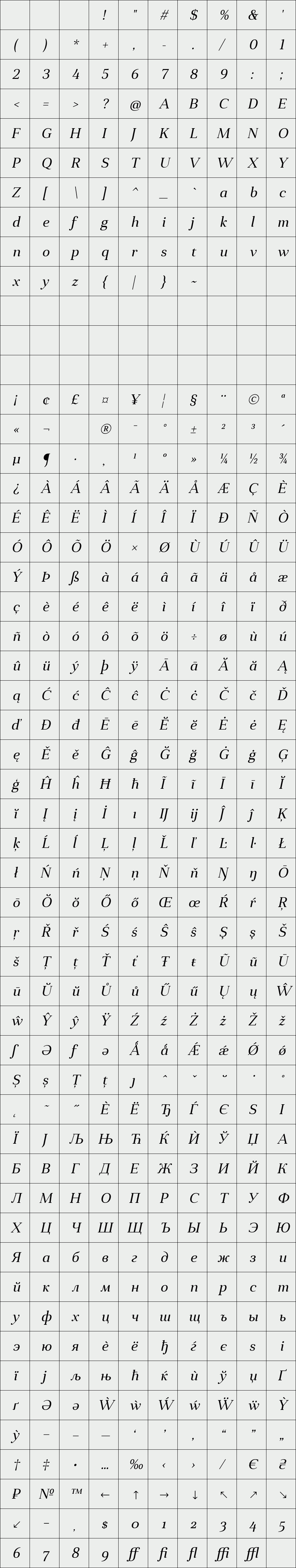 Anglecia Pro Text Italic