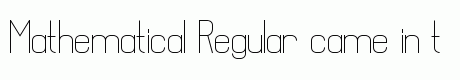 Mathematical Regular