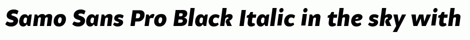 Samo Sans Pro Black Italic