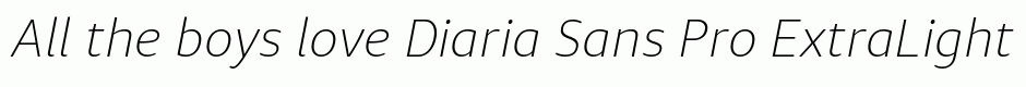 Diaria Sans Pro ExtraLight Italic