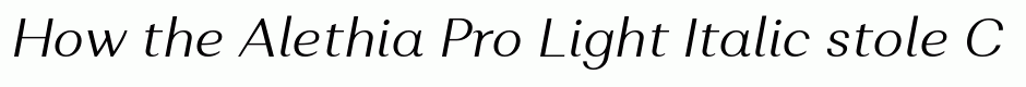 Alethia Pro Light Italic