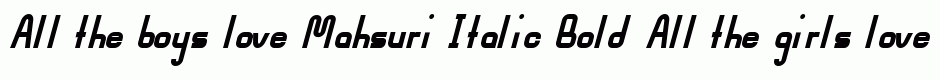 Mahsuri Italic Bold