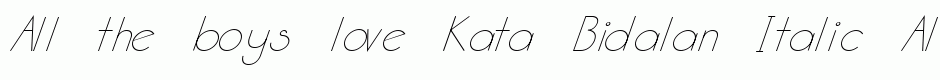 Kata Bidalan Italic