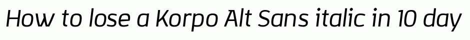Korpo Alt Sans italic