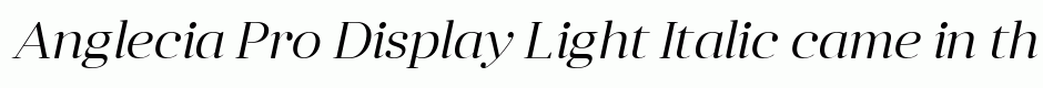 Anglecia Pro Display Light Italic