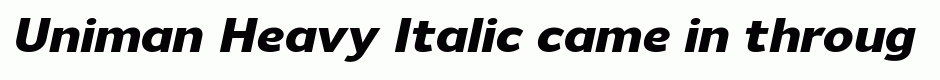 Uniman Heavy Italic