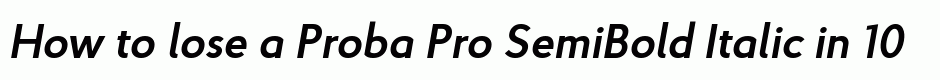 Proba Pro SemiBold Italic