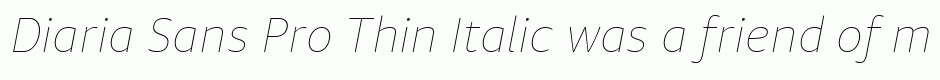 Diaria Sans Pro Thin Italic