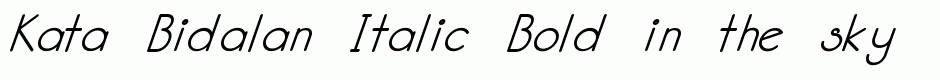Kata Bidalan Italic Bold