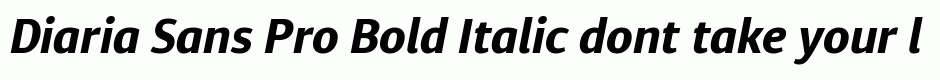Diaria Sans Pro Bold Italic