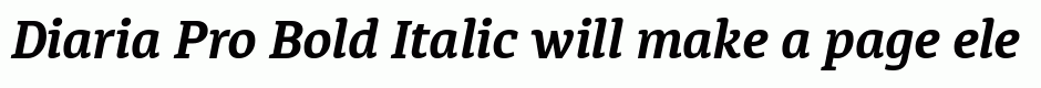 Diaria Pro Bold Italic