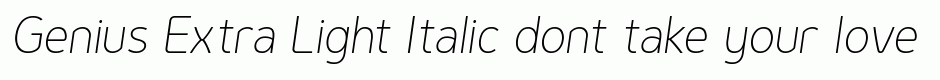 Genius Extra Light Italic