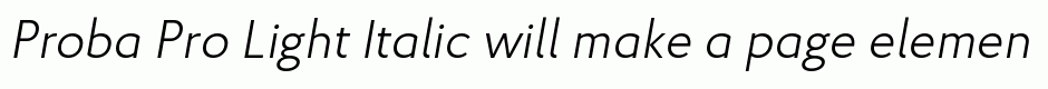 Proba Pro Light Italic
