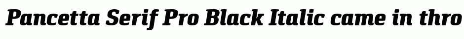Pancetta Serif Pro Black Italic