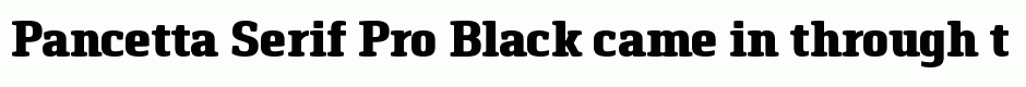 Pancetta Serif Pro Black