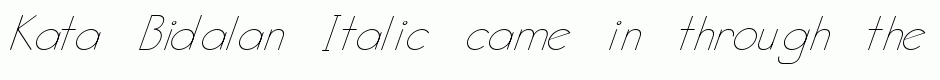 Kata Bidalan Italic