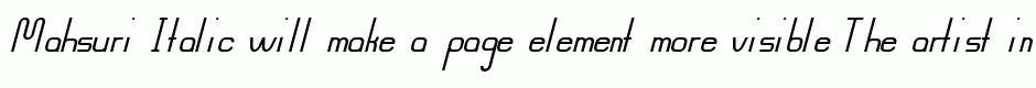 Mahsuri Italic