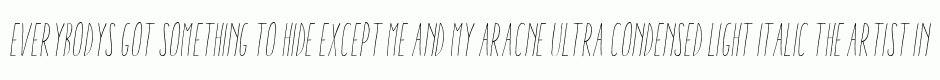 Aracne Ultra Condensed Light Italic