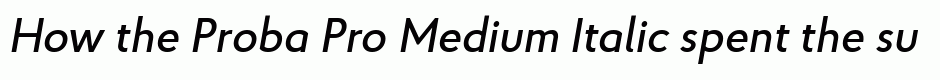 Proba Pro Medium Italic