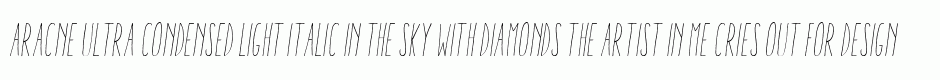 Aracne Ultra Condensed Light Italic