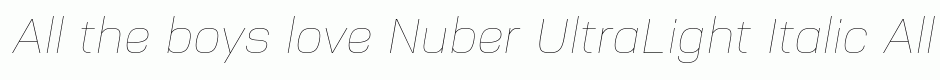 Nuber UltraLight Italic