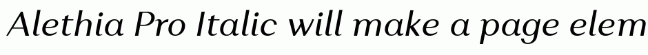 Alethia Pro Italic