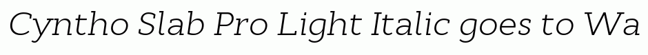 Cyntho Slab Pro Light Italic