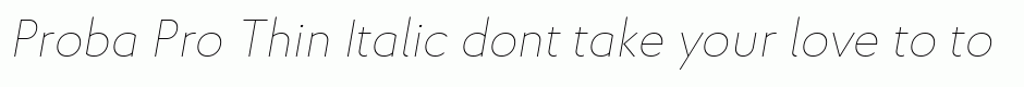 Proba Pro Thin Italic
