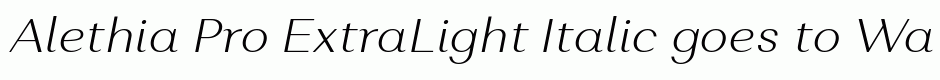 Alethia Pro ExtraLight Italic