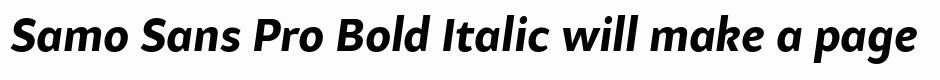Samo Sans Pro Bold Italic
