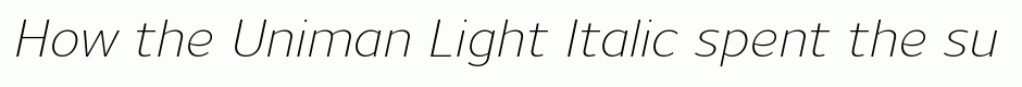 Uniman Light Italic