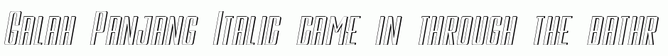 Galah Panjang Italic