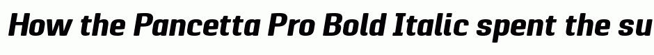 Pancetta Pro Bold Italic