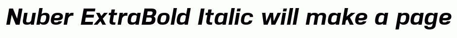 Nuber ExtraBold Italic