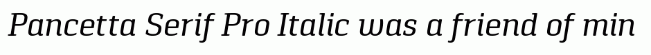 Pancetta Serif Pro Italic