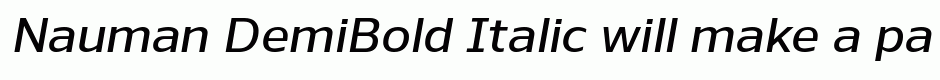 Nauman DemiBold Italic