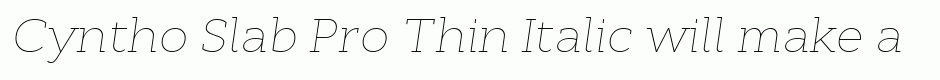 Cyntho Slab Pro Thin Italic