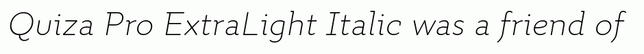 Quiza Pro ExtraLight Italic