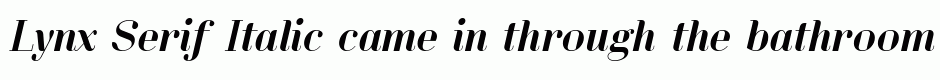 Lynx Serif Italic
