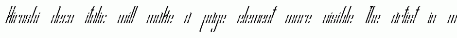 Hiroshi deco italic