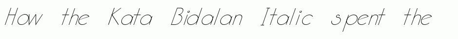 Kata Bidalan Italic