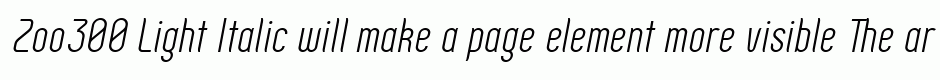 Zoo300 Light Italic