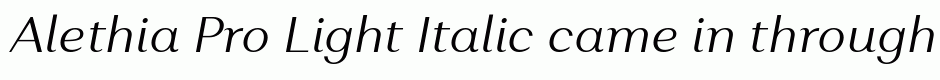 Alethia Pro Light Italic