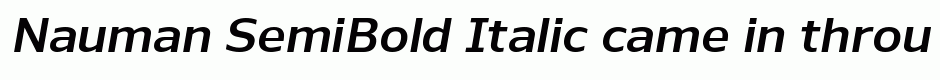 Nauman SemiBold Italic