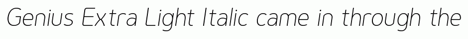 Genius Extra Light Italic
