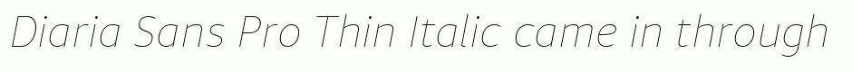 Diaria Sans Pro Thin Italic
