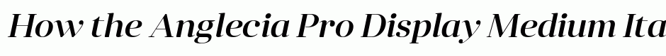 Anglecia Pro Display Medium Italic