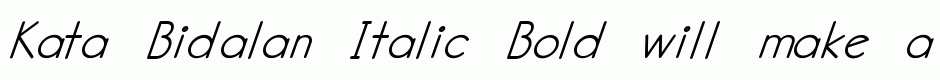 Kata Bidalan Italic Bold